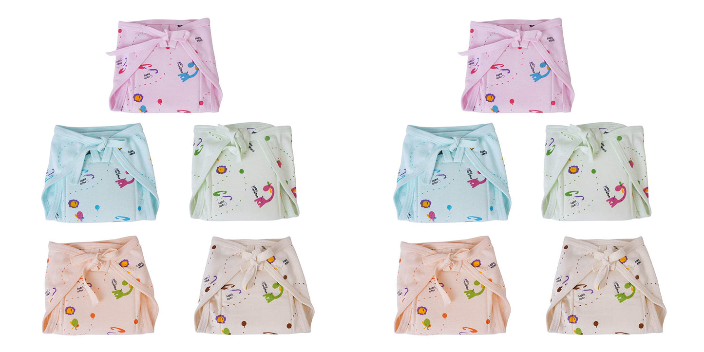 New Born Baby Cotton Cloth Nappies pack of 10